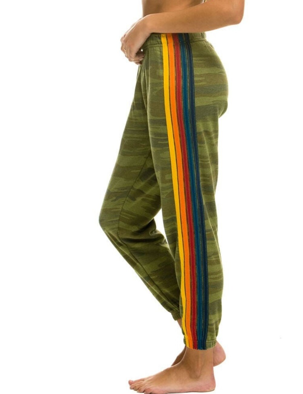 Aviator Nation 5 Stripe Sweatpants In Camo Size Medium